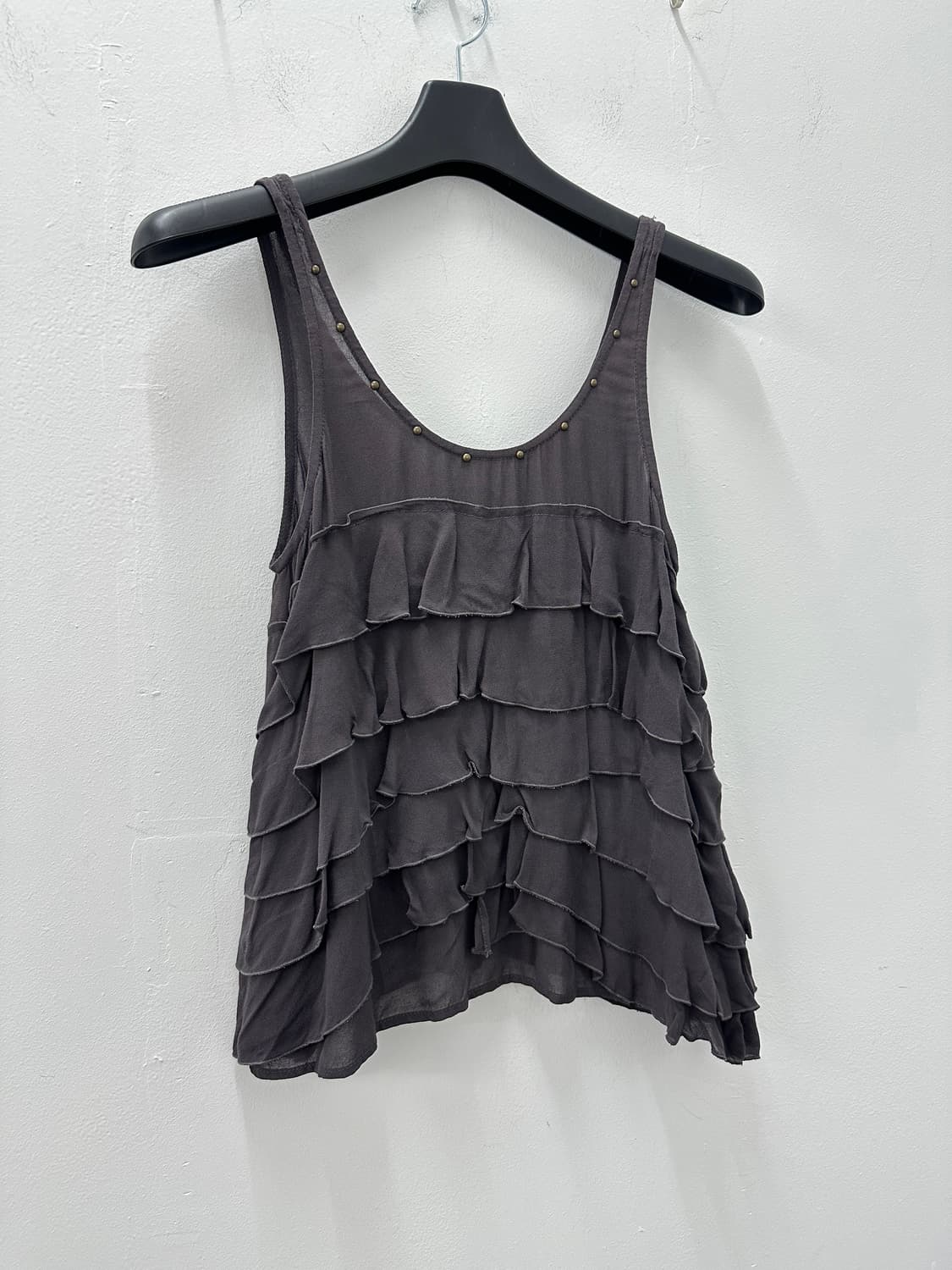 Vintage Layered Pleats stud point Tank t 상품이미지5