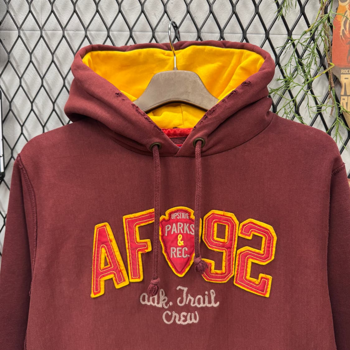 00s 아베크롬비 후드티 전면 AF92 로고 포인트 버건디 상품이미지3