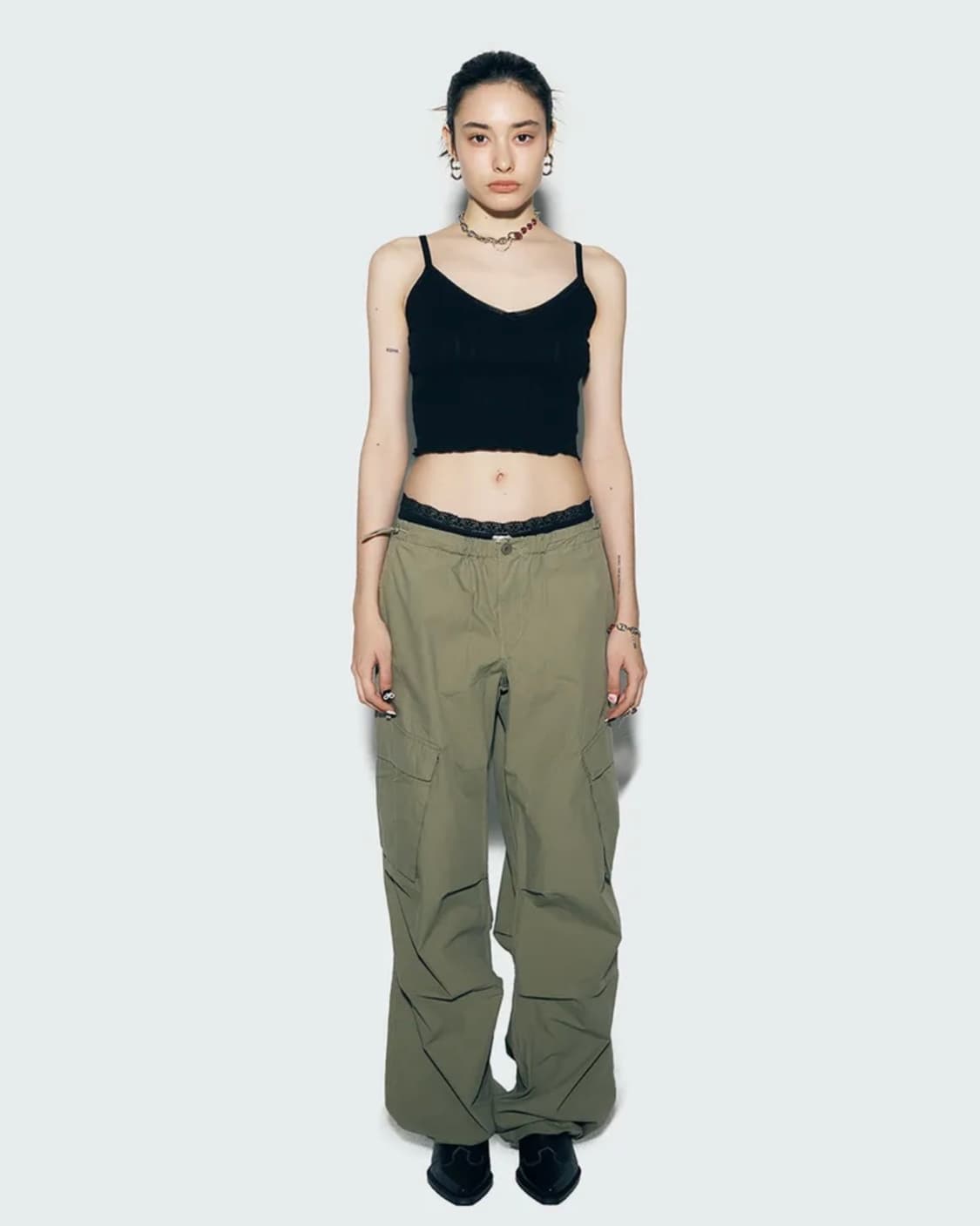 애즈이프캘리 카고팬츠 카키 상품이미지1