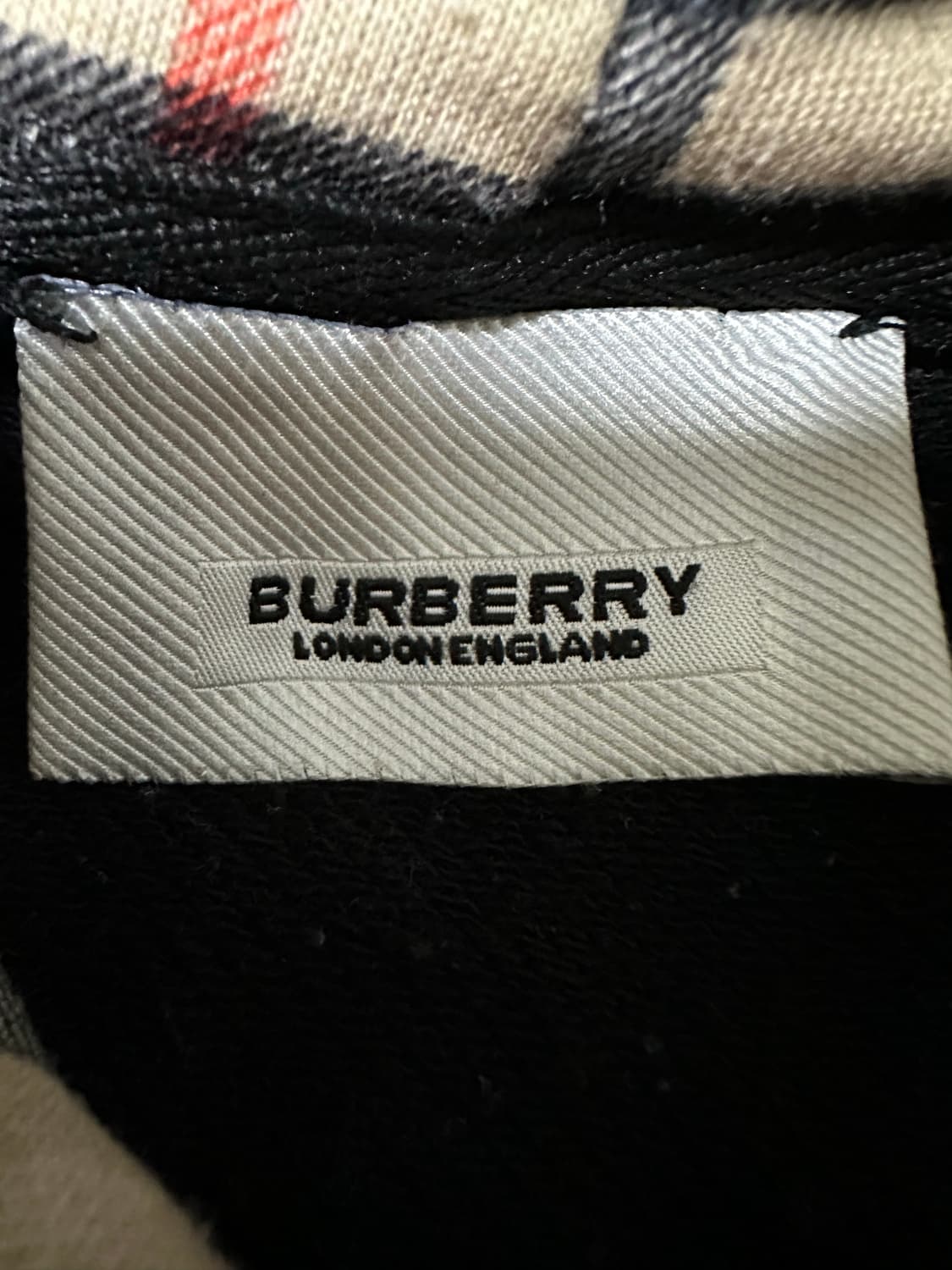 버버리 블랙 후드티 체크 포인트 상품이미지4