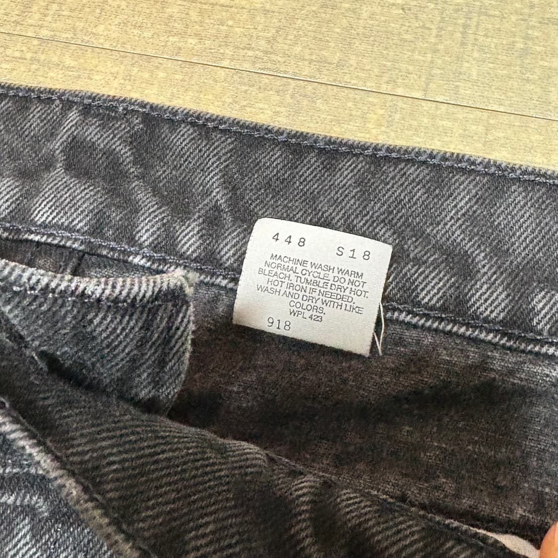 90s USA🇺🇸 리바이스 505 오렌지 탭 블랙 흑청 상품이미지3