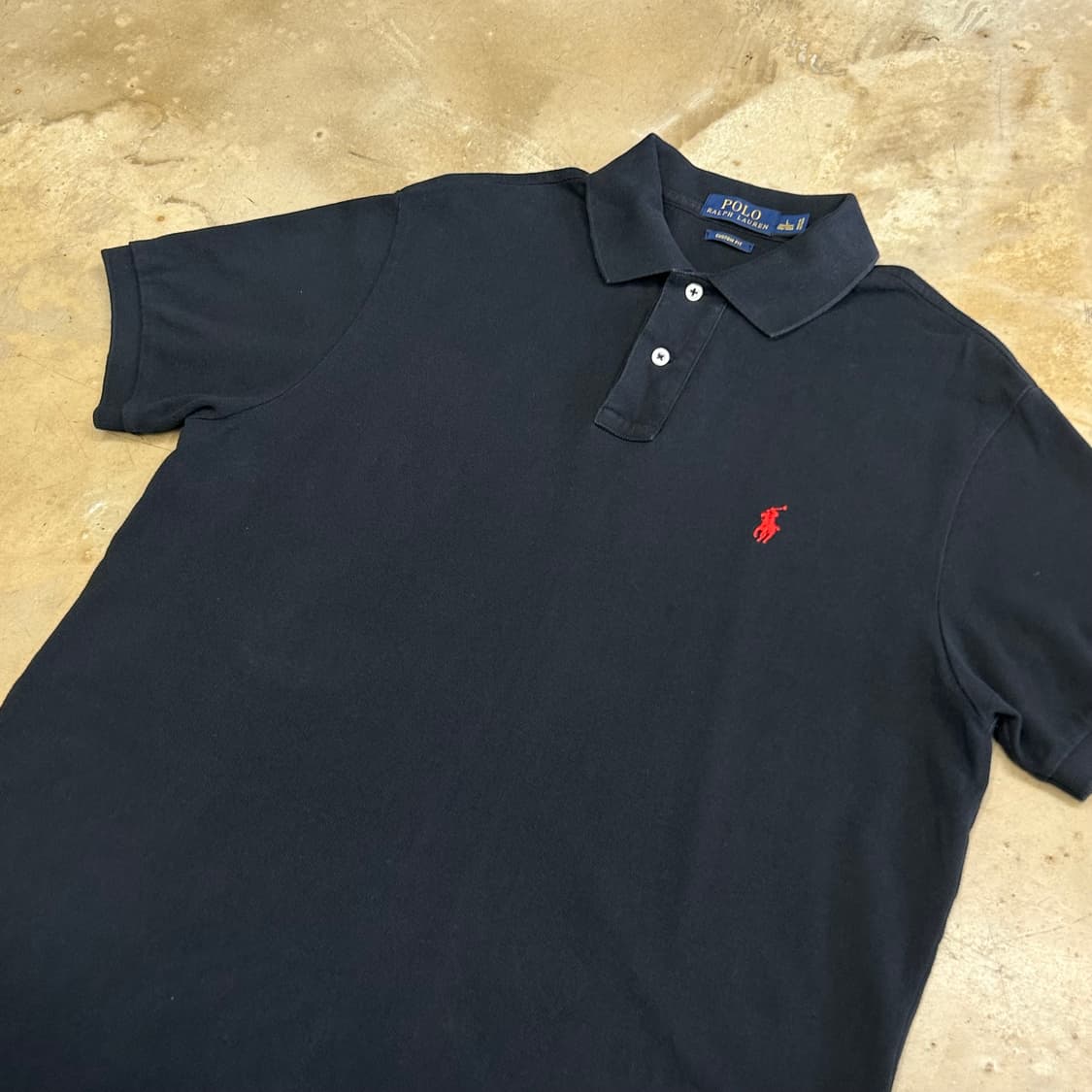 L 폴로랄프로렌 커스텀핏 블랙 카라 반팔티 상품이미지1