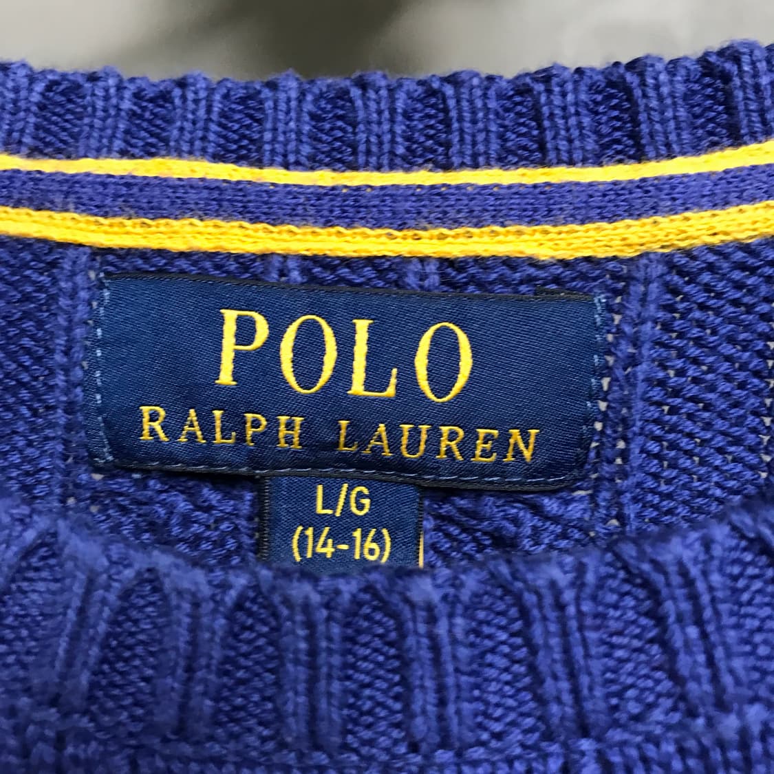 폴로 랄프로렌 케이블 니트 블루 L14-16(W) 상품이미지5