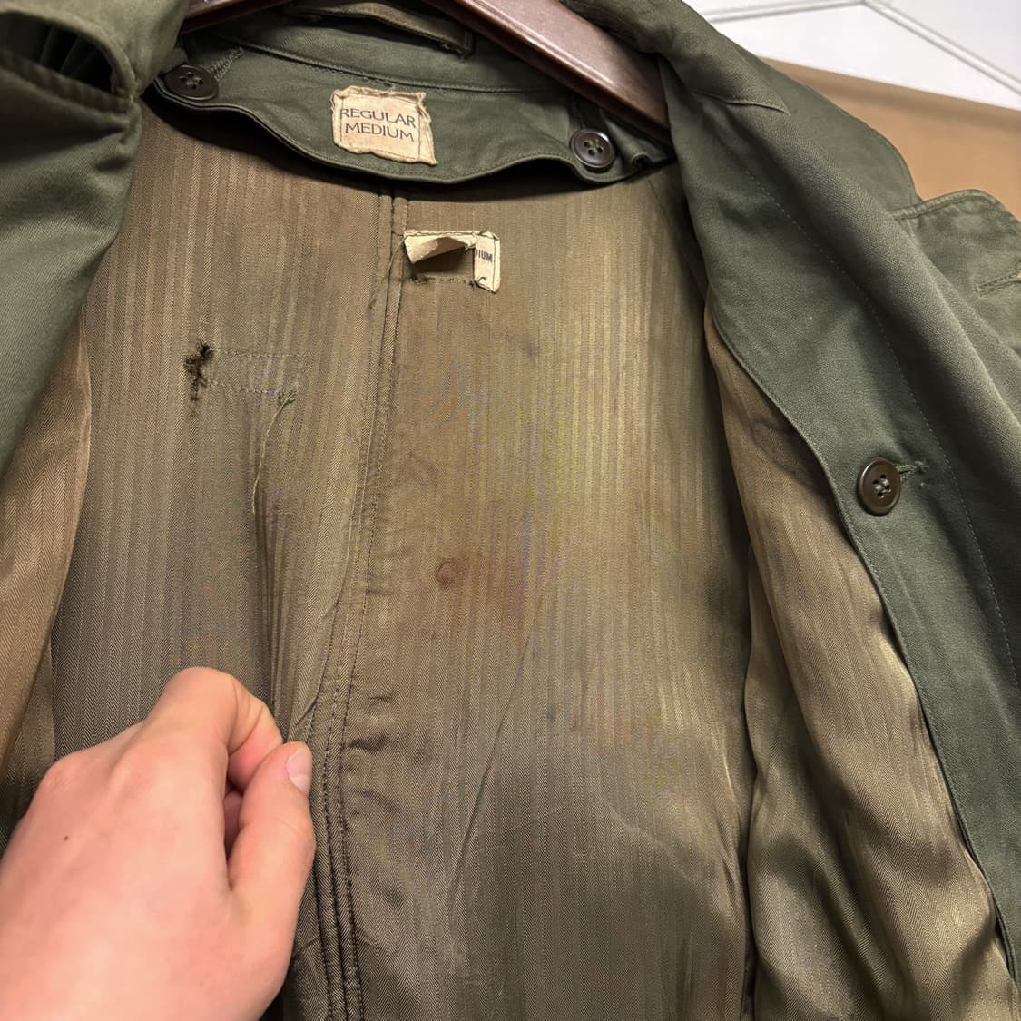 40s 오리지널 밀리터리 한국전쟁 미군장교 코트 1946년 모델 N439 상품이미지7