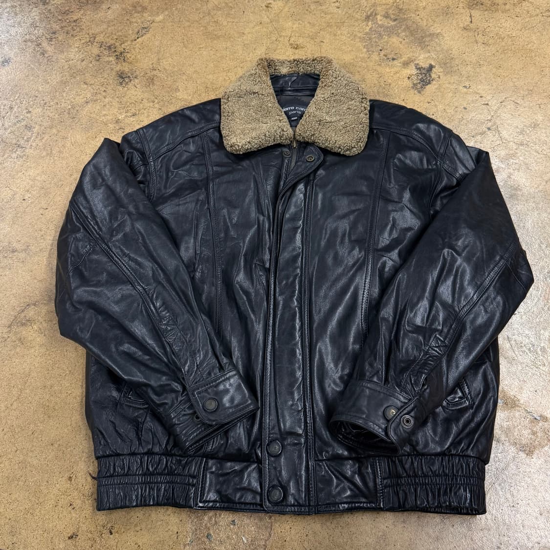 [정품/100] 피에르가르뎅 블랙 가죽 무스탕 자켓 b16 상품이미지2
