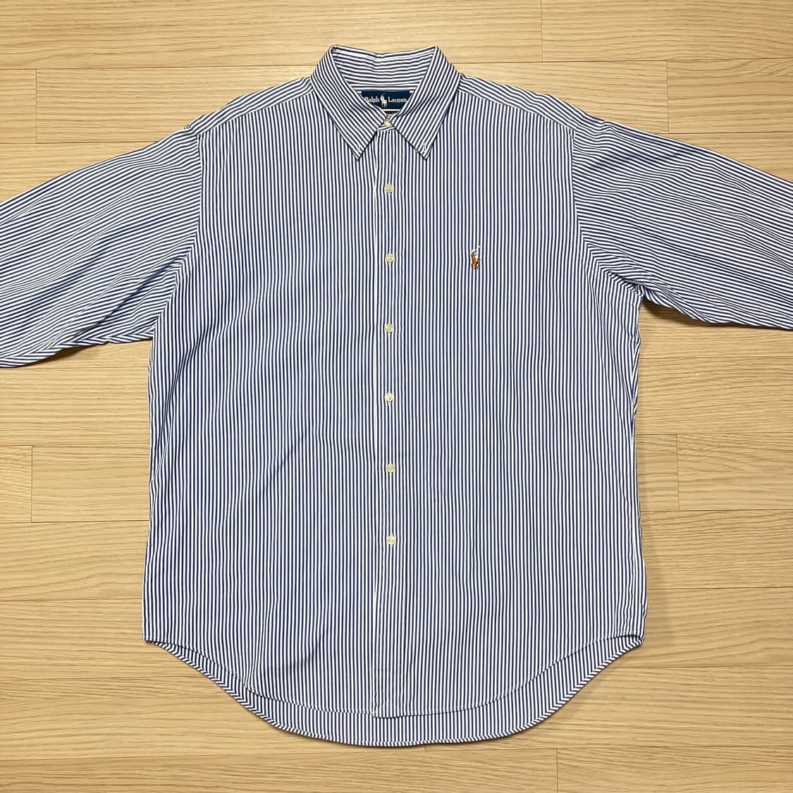 [Polo] 90s 폴로 랄프로렌 옥스포드 스트라이프 셔츠 야머스핏 상품이미지3