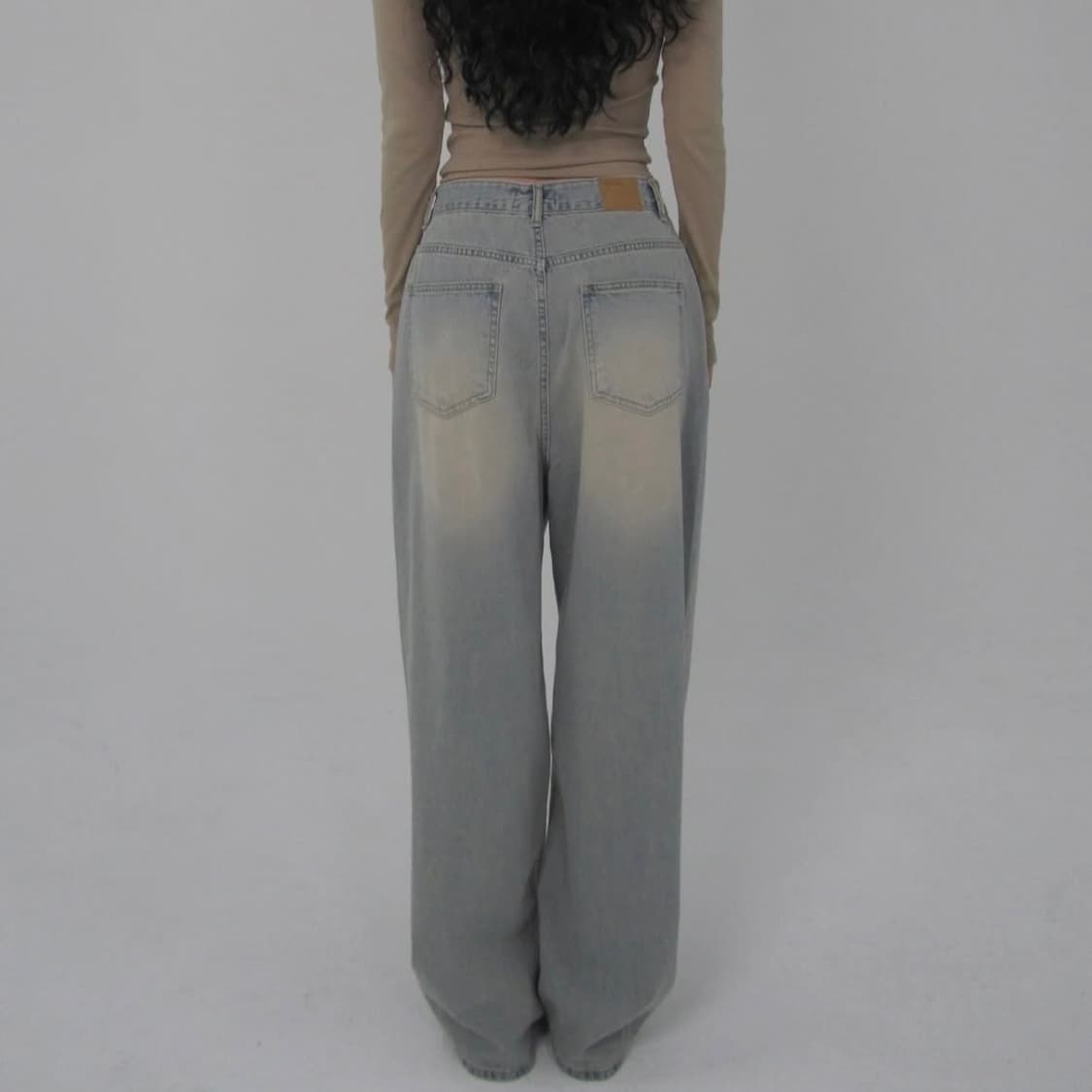 페일제이드 로우라이즈 와이드 데님 빈티지 애쉬 S 상품이미지3