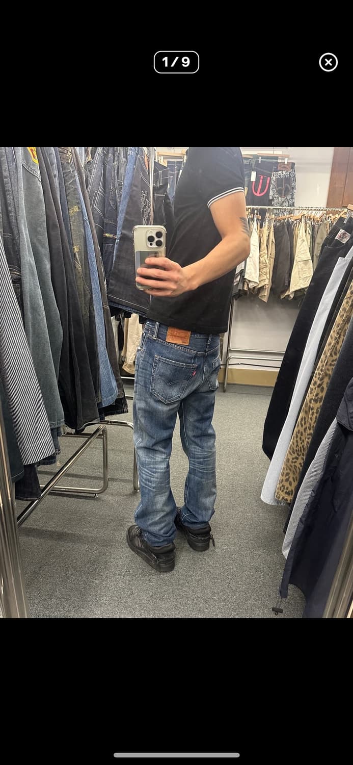 리바이스 501 빈티지 워싱 데님팬츠 슬림핏 상품이미지1