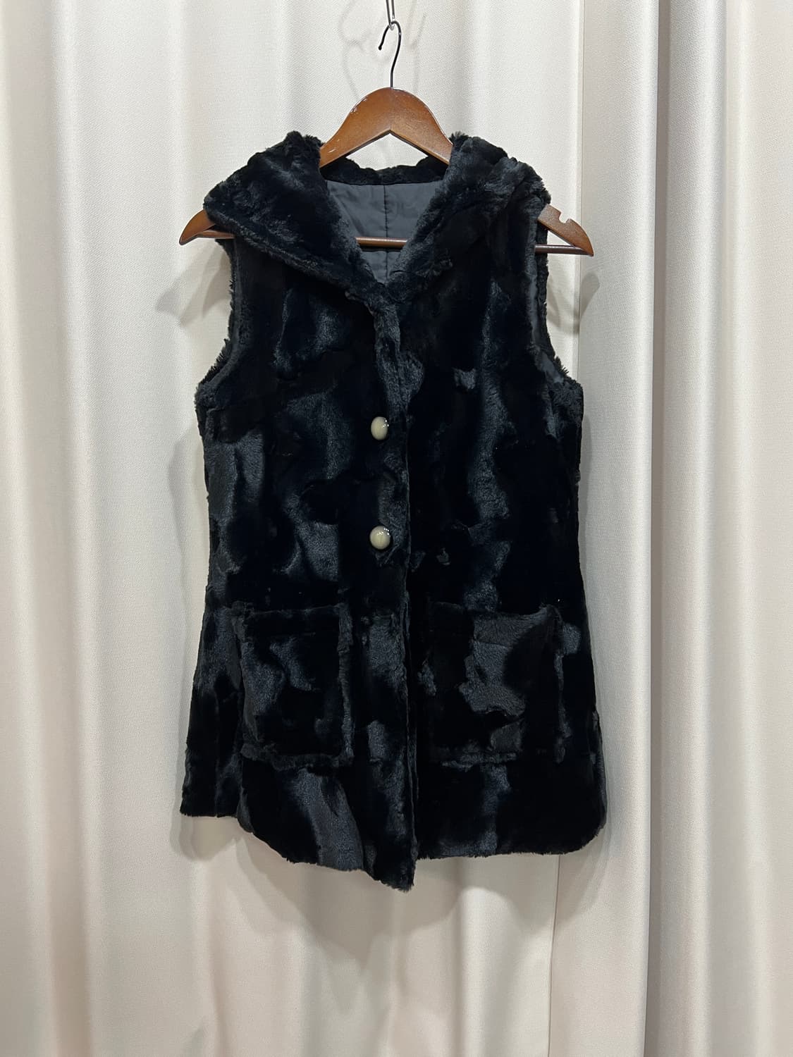 여성 후드 퍼 베스트 자켓  상품이미지2