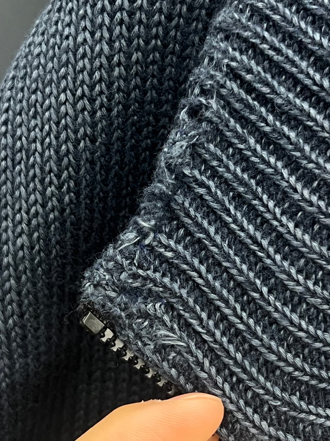 스톤아일랜드 린넨/울 멜란지 니트 집업 상품이미지9