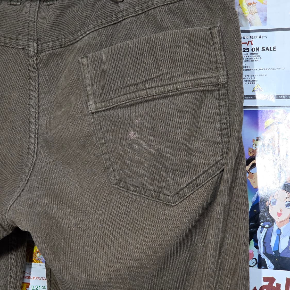 JPN 빈티지 카키브라운 신치백 코듀로이 팬츠 상품이미지4