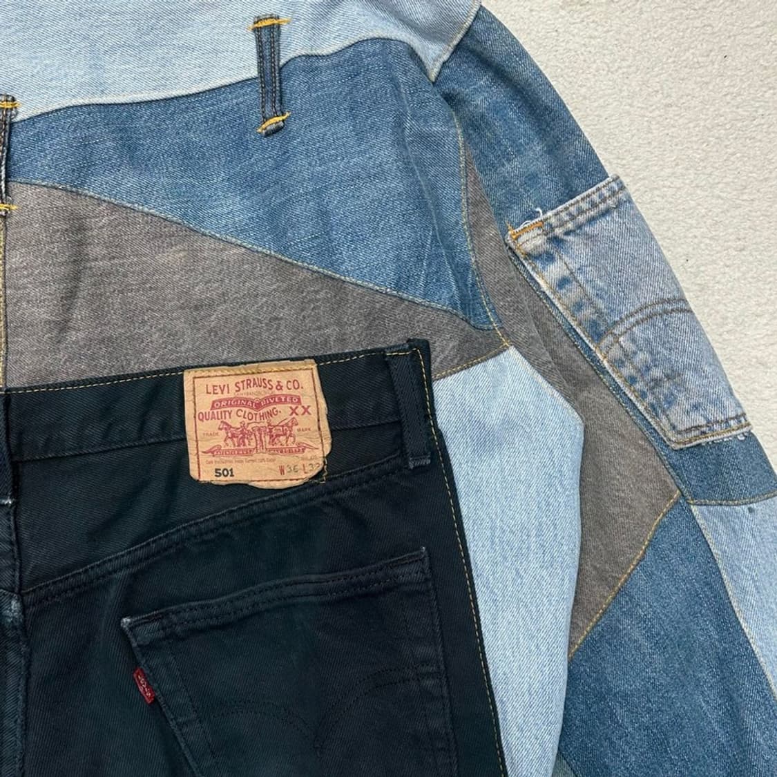 리바이스 리메이크 패치워크 춘추 청자켓 오버핏 OS 상품이미지6