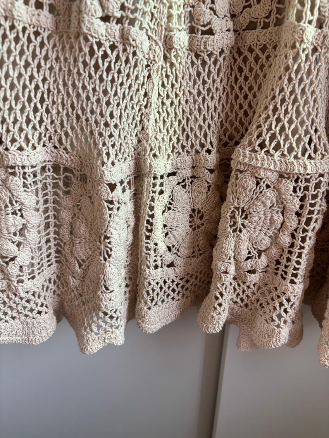 빈티지 크로셰 뜨개 롱 스커트 아이보리 상품이미지4