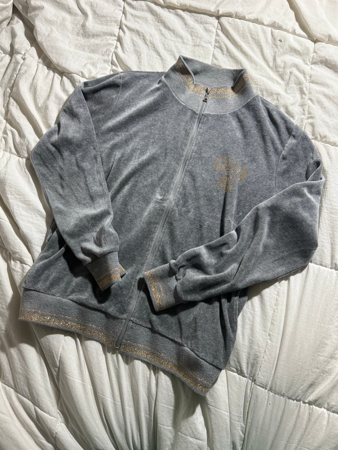 안나수이 벨벳 글리터 큐빅로고 져지 상품이미지1