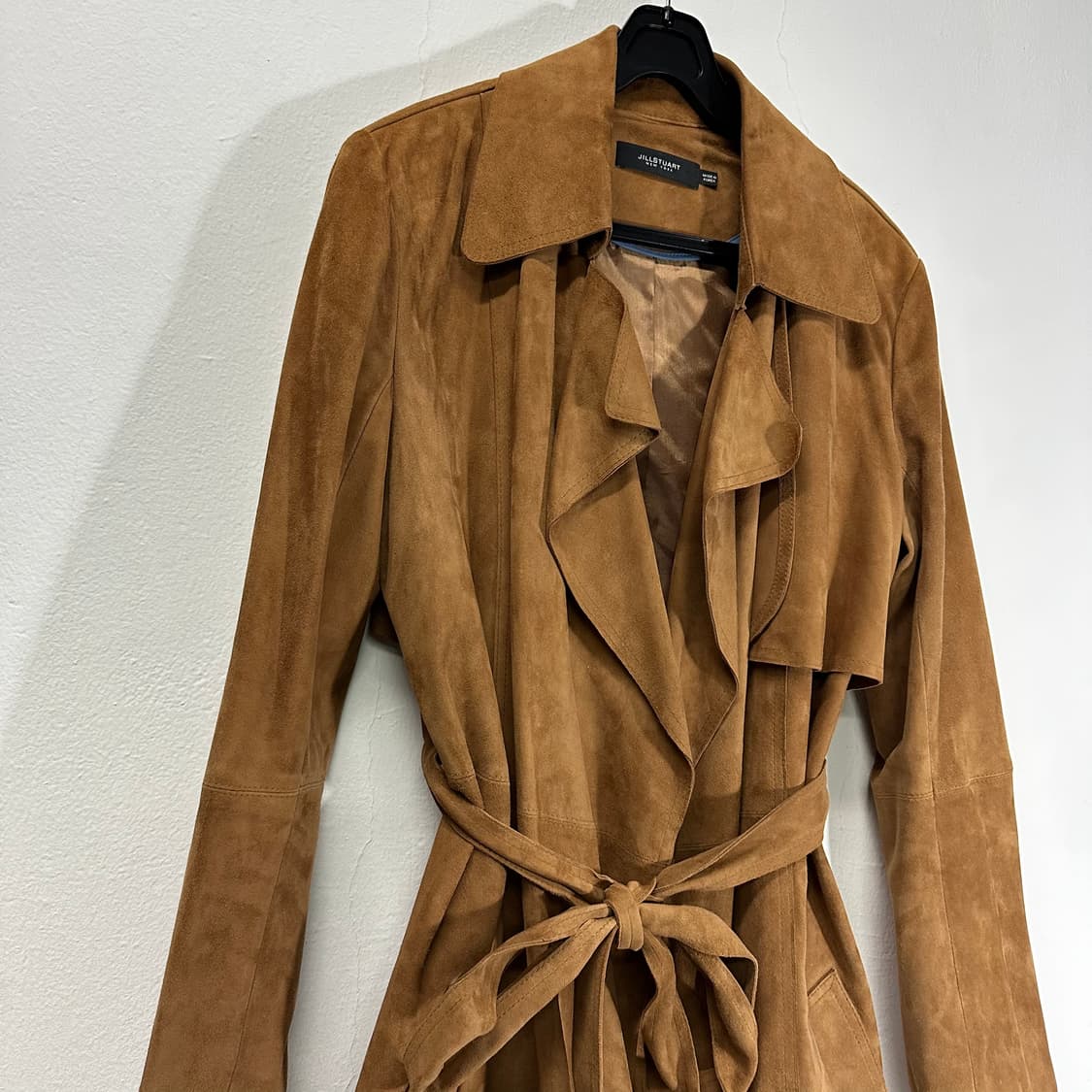 우먼FREE 질스튜어트 뉴욕 베이지 로브 염소가죽 스웨이드 코트 상품이미지2