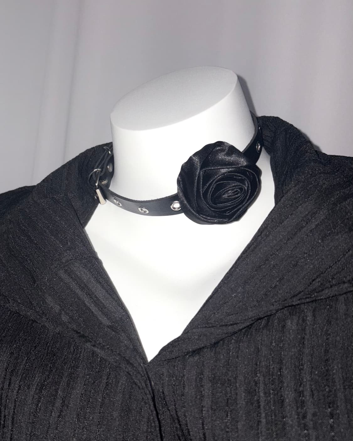 나나 블랙 장미 벨트 초커 일본 갸루 펑크 st 상품이미지2