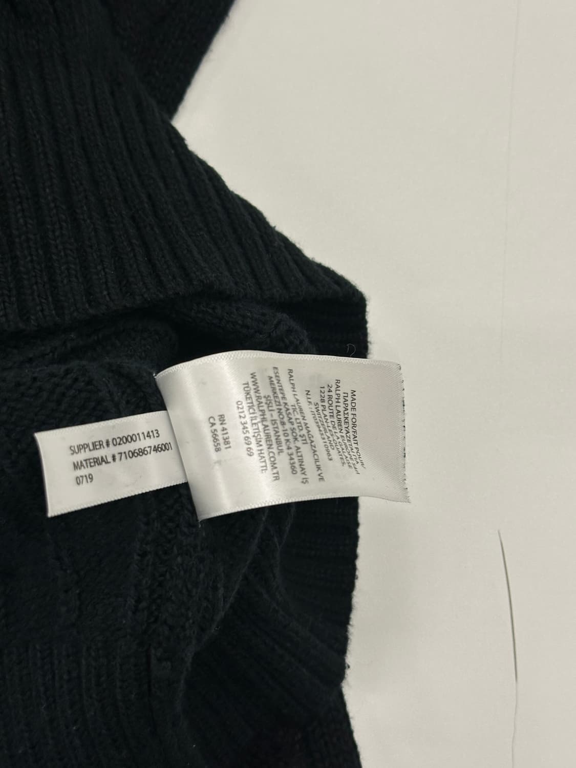폴로 케이블 니트 블랙 m(95-100) 상품이미지4