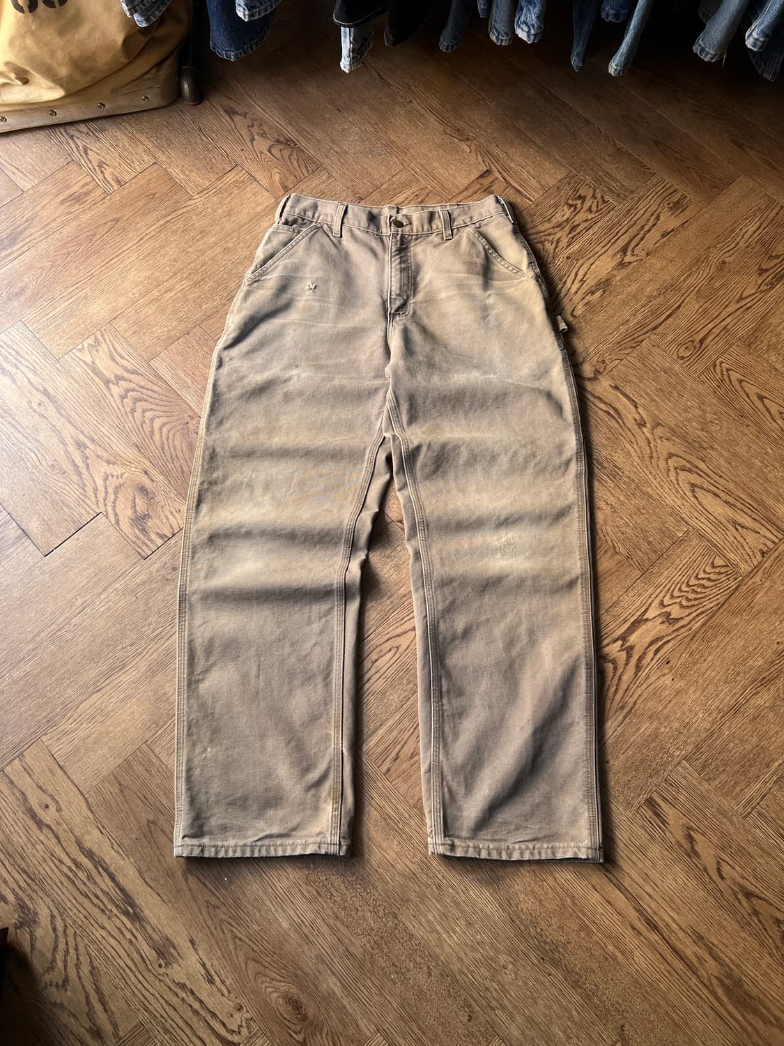 [32]칼하트 USA 빈티지 워싱 머쉬룸 싱글니 카펜터 워크 팬츠 상품이미지2