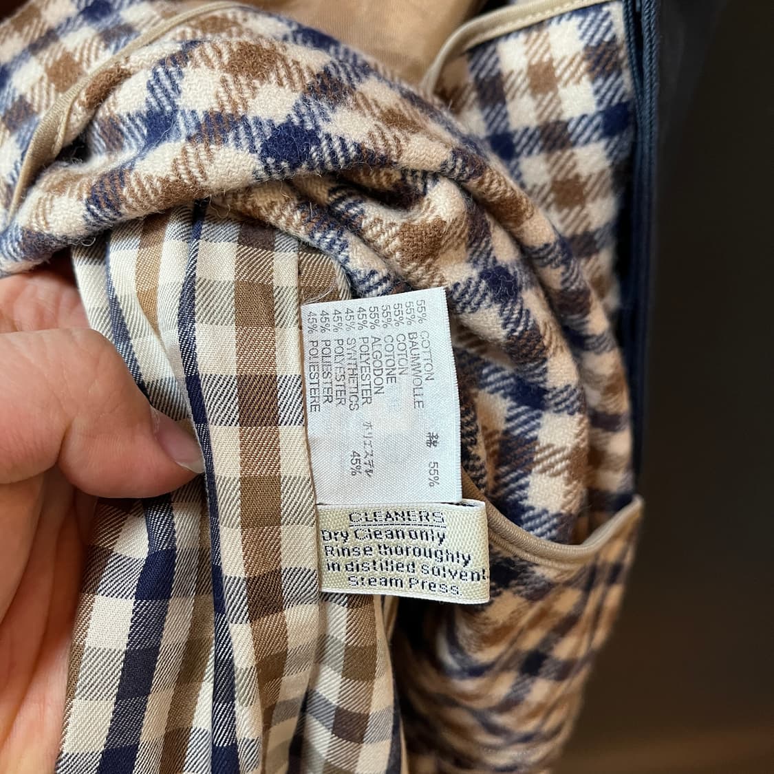 아쿠아스큐텀 잉글랜드 메이드 네이비 발마칸 코트 (울 라이너 포함) 상품이미지9