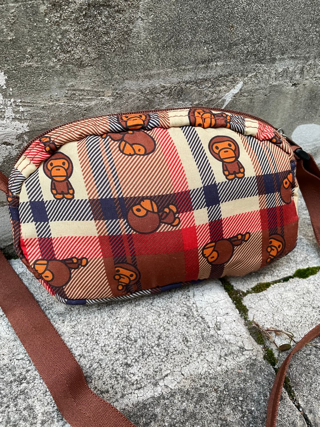 (빈티지)Bape 베이프 베이비 마일로 체크 숄더 크로스백 상품이미지5