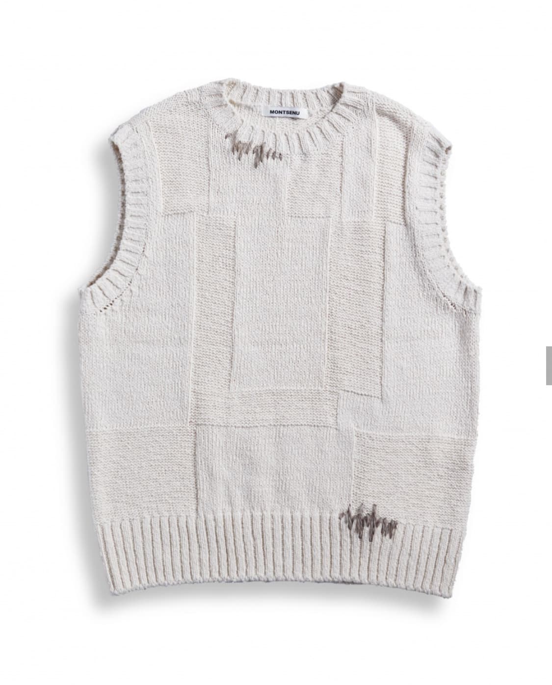 몽세누 핸드 스티치드 니트 베스트 아이보리 (L) 상품이미지1