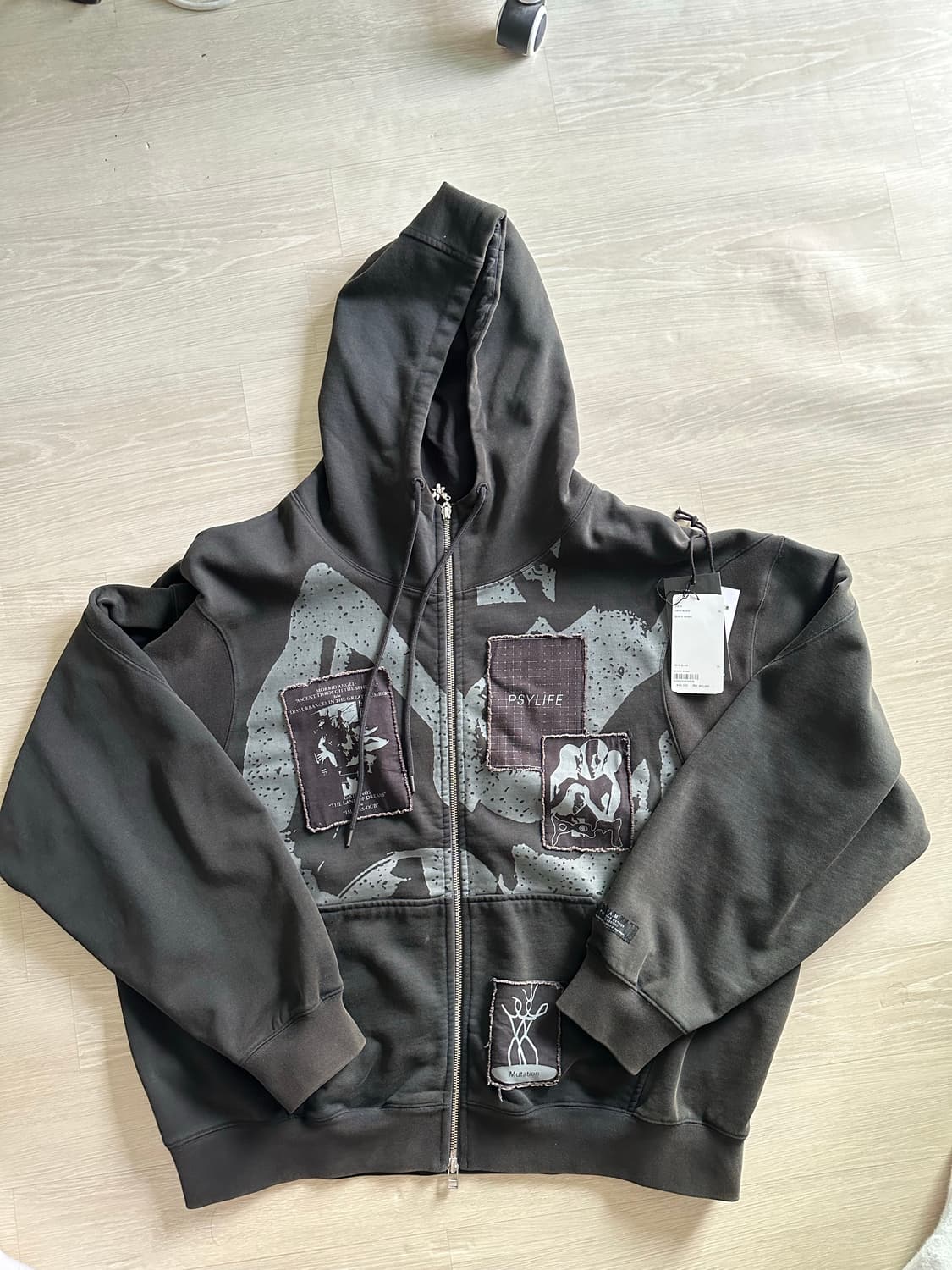 P.A.M Perks And Mini 블랙 워시드 후드 집업 XL 상품이미지1