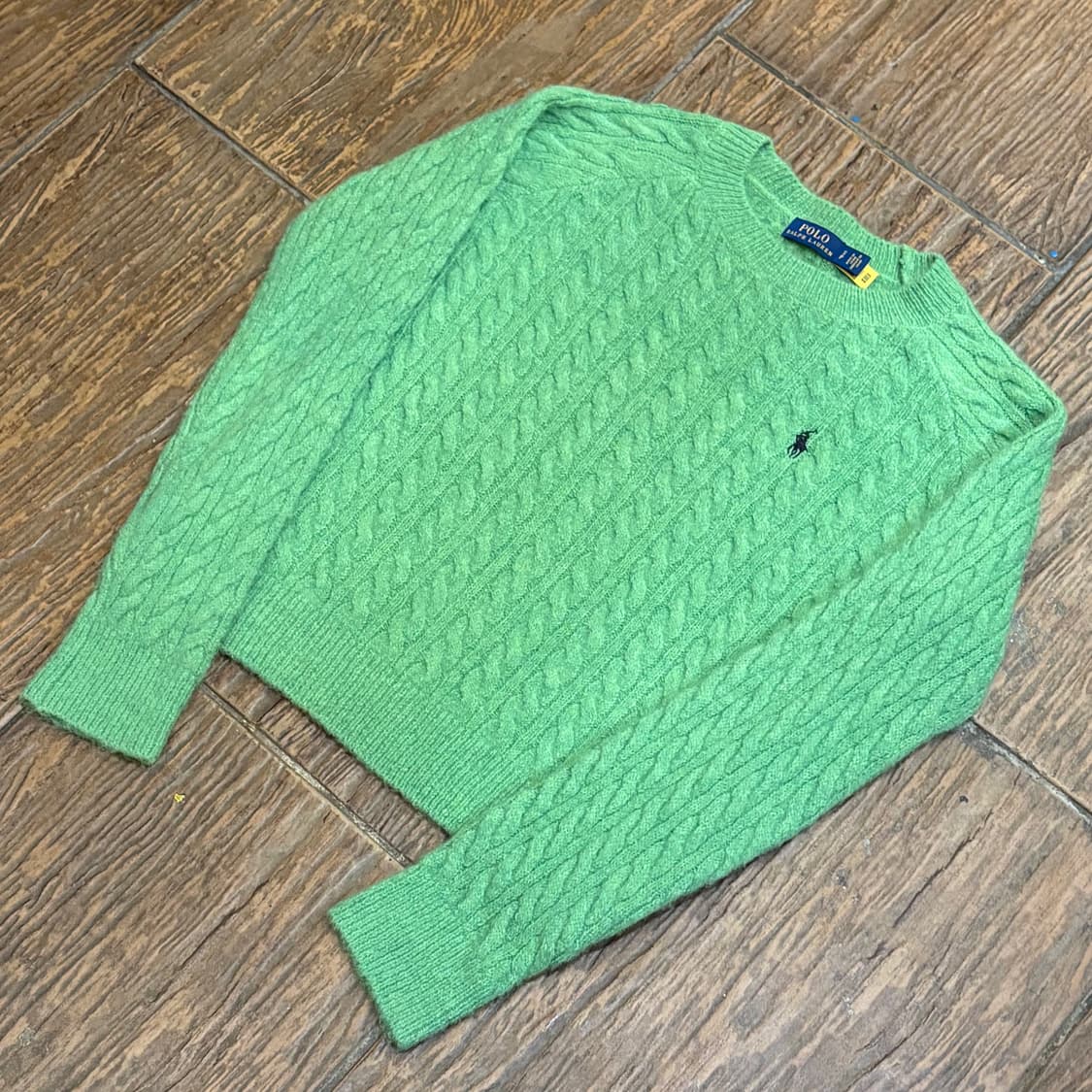 [HI] Polo 폴로 케이블 니트 그린 상품이미지4