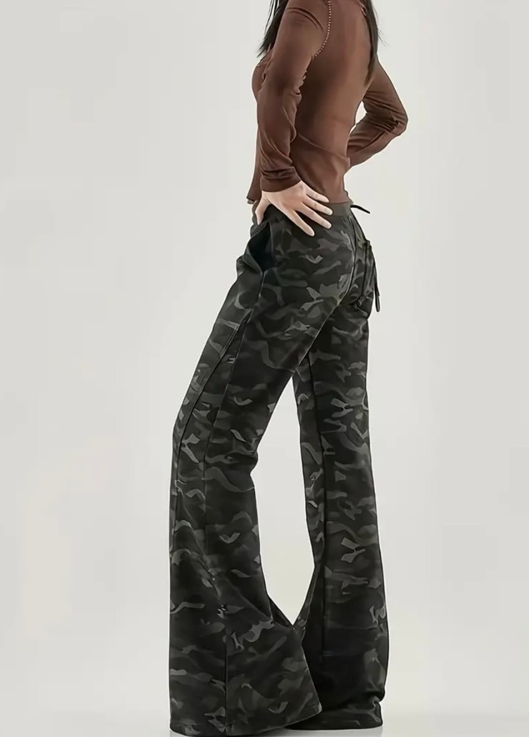 카모 플레어레그 팬츠 로우라이즈 상품이미지1