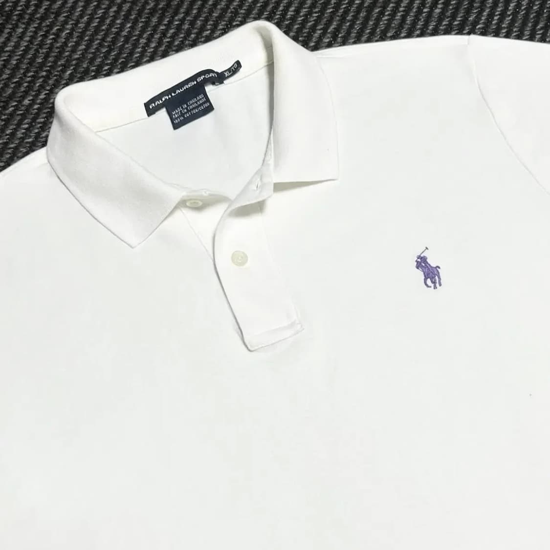 [L] Polo 폴로 랄프로렌 우먼즈 화이트 코튼 반팔 카라티 상품이미지3