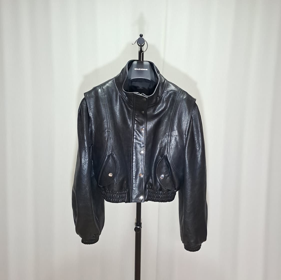 (여성) JULL-LOG 줄로그 양가죽 하이넥 크롭자켓 FREE B608 상품이미지1