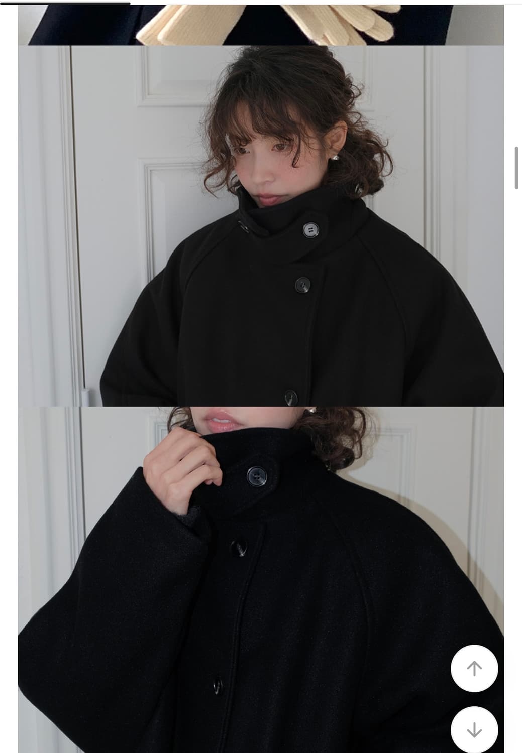 프롬비기닝 하이넥 하프 코트 블랙  상품이미지2