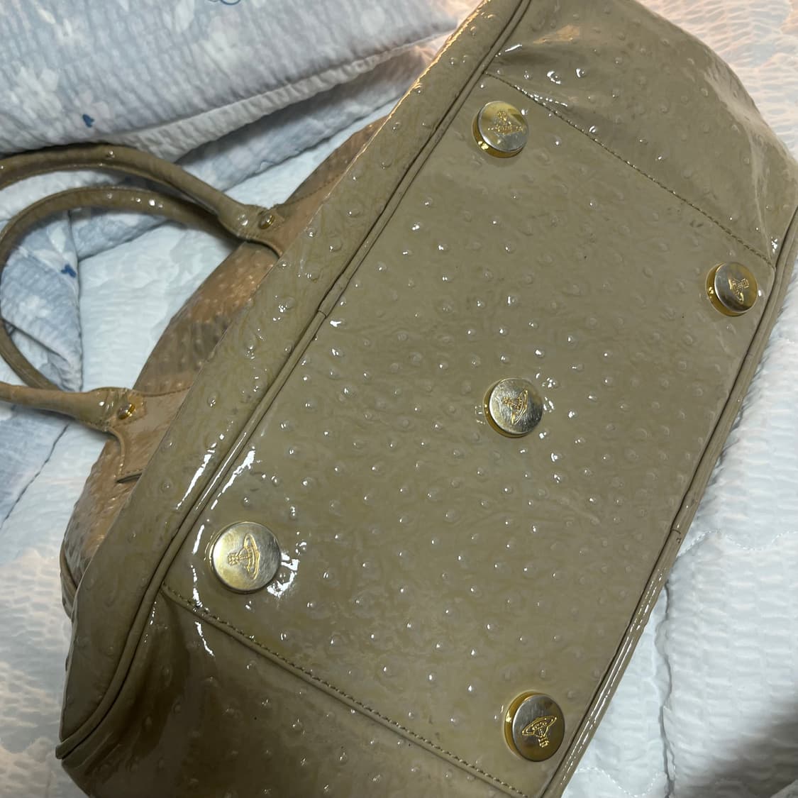 비비안웨스트우드 빈티지 빅 숄더백 아이보리 상품이미지4