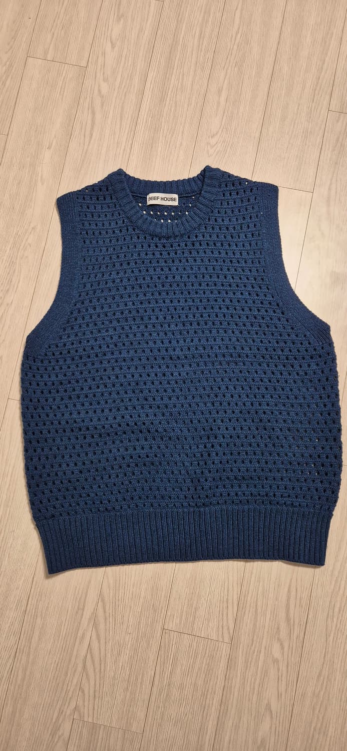 네이비 그물 니트 베스트(100~105) 상품이미지4