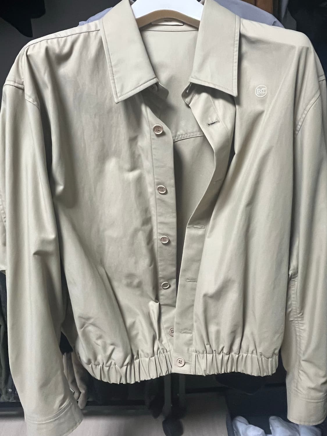 렉토 오버핏 테니스 셔츠 블루종 라이트 베이지 L 사이즈 상품이미지1