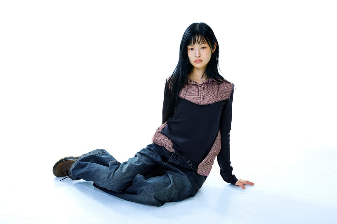 코이세이오 REVERSIBLE COLLAR LONGSLEEVES NAVY 상품이미지1