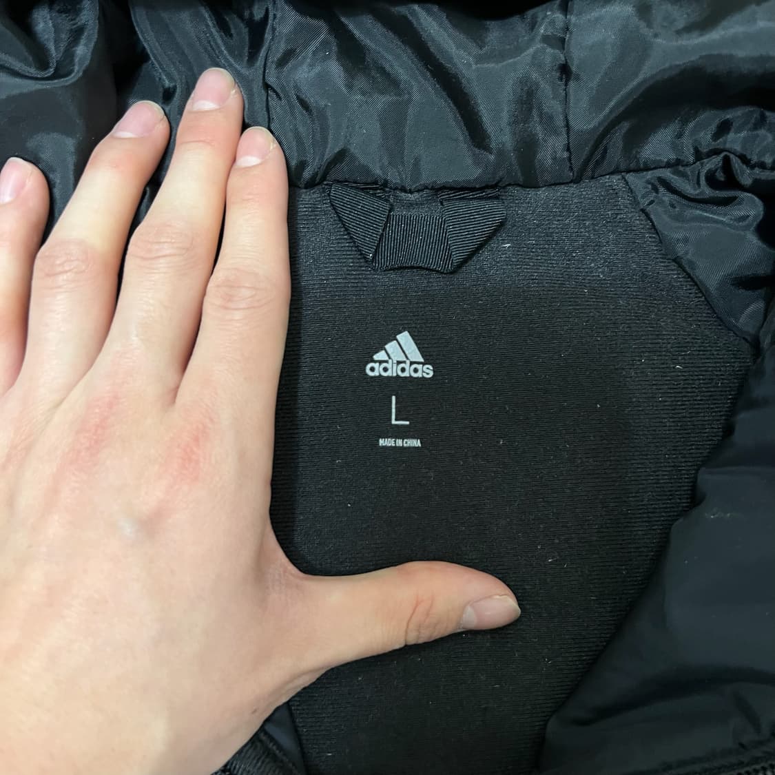 아디다스 빅로고 후드 경량 롱패딩 L/100  상품이미지5