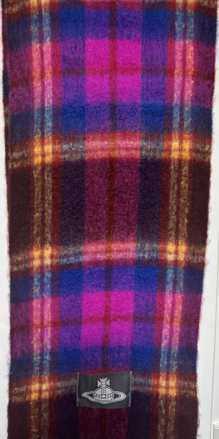 비비안웨스트우드 체크 모헤어 울 머플러 남여공용 상품이미지3