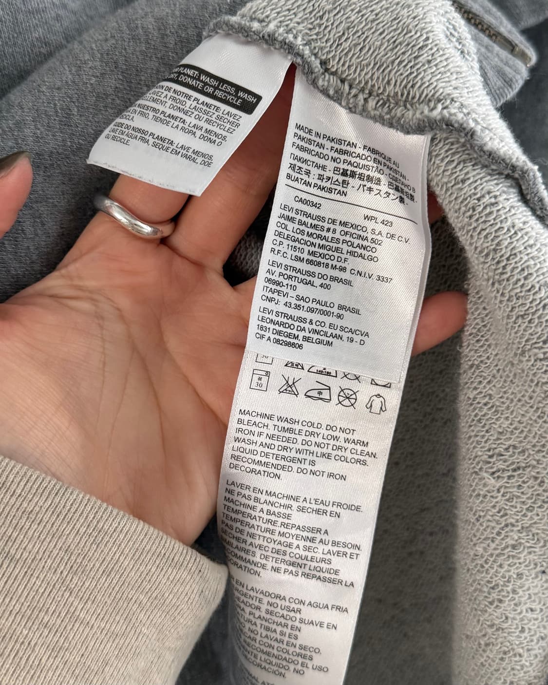 Levi’s 리바이스 그런지로고 그레이컬러 후드집업 상품이미지8