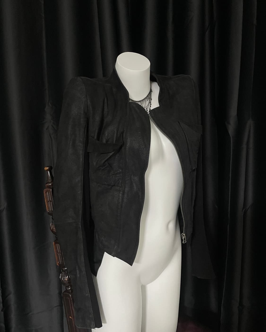 Time Goat Skin Layered Leather Jacket 상품이미지2