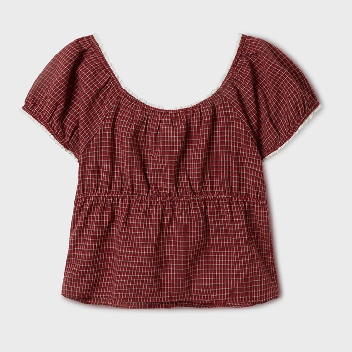 후아유 체크패턴 블라우스 상품이미지2