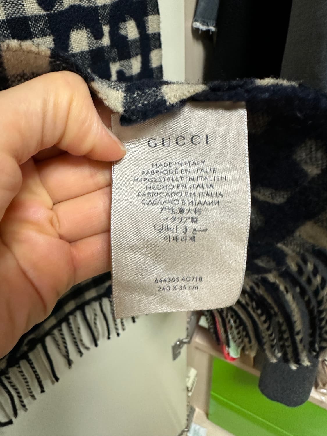 구찌 GG 체크 울 머플러 정품 상품이미지4