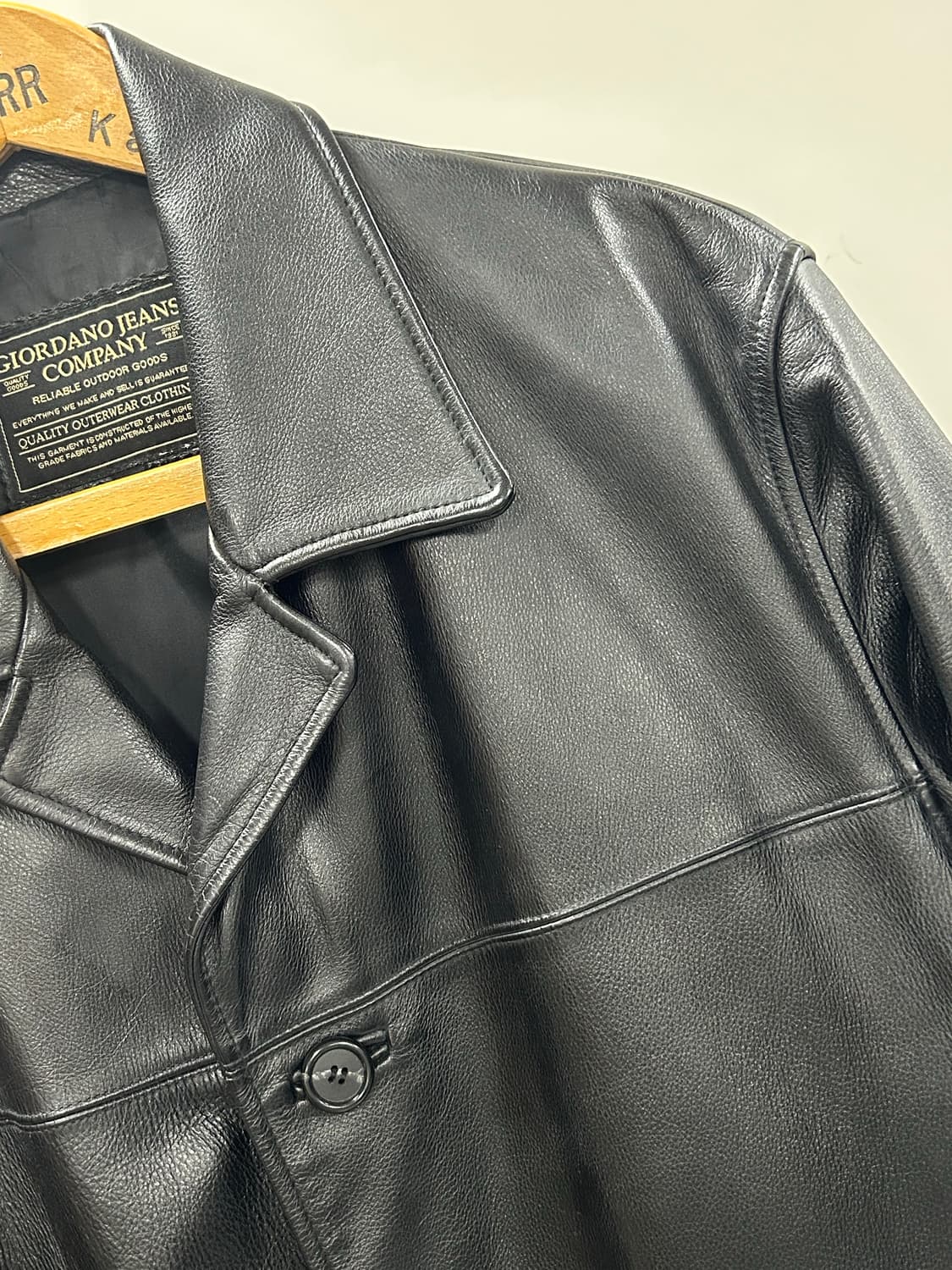 90s 지오다노 진스 레더 카 코트 상품이미지2