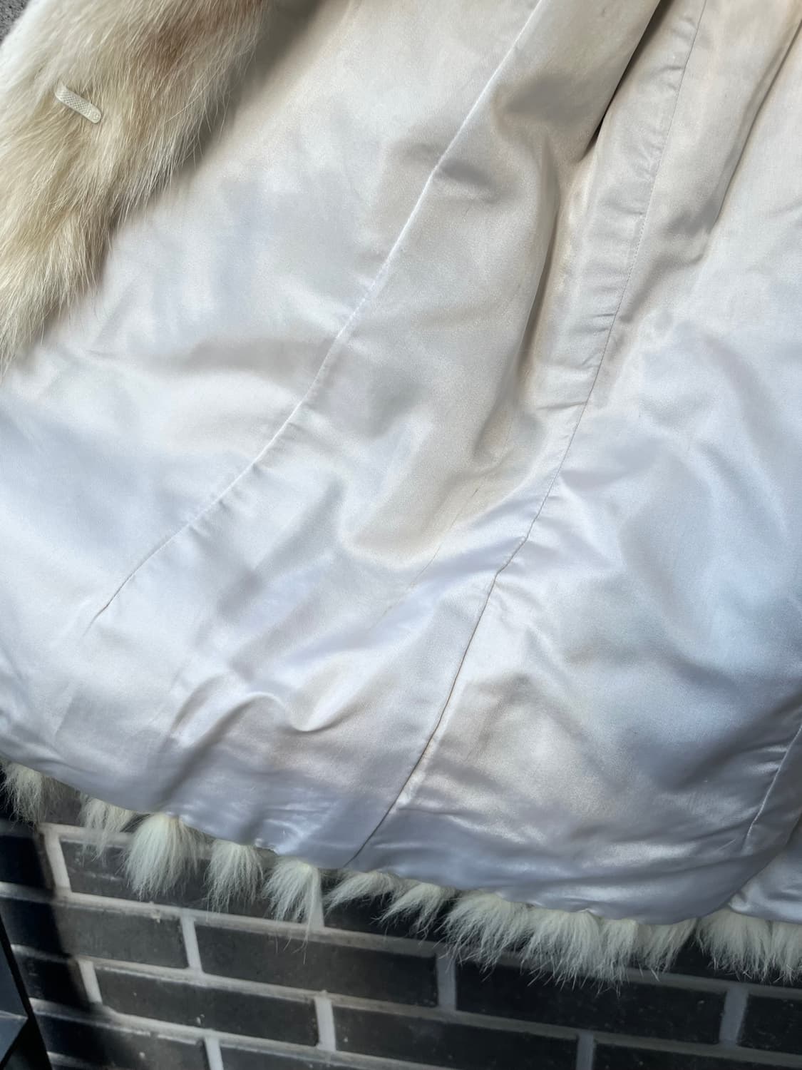 리얼 폭스퍼 모피코트 아아보리 상품이미지9