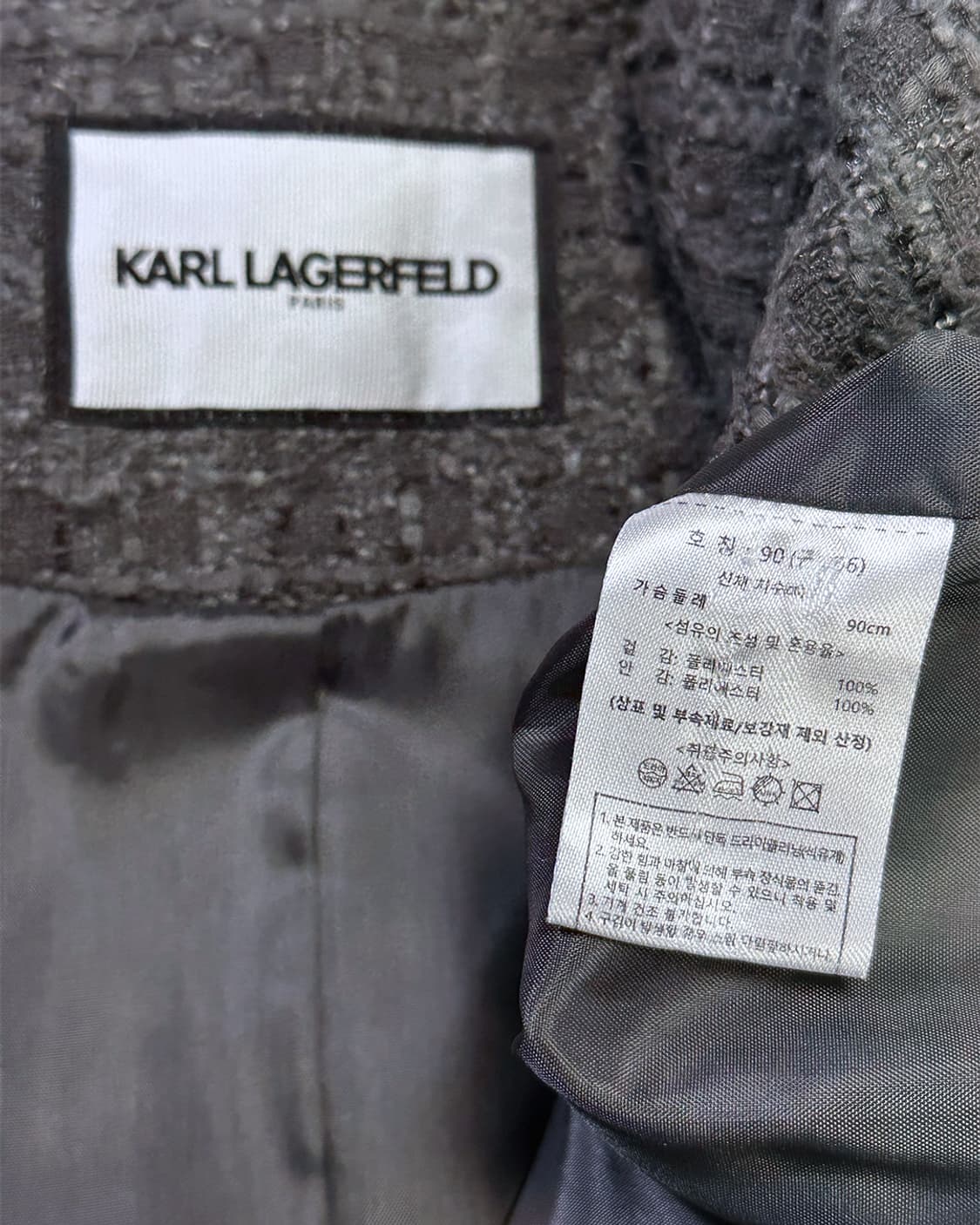 칼라거펠트 금장 트위드자켓 상품이미지3