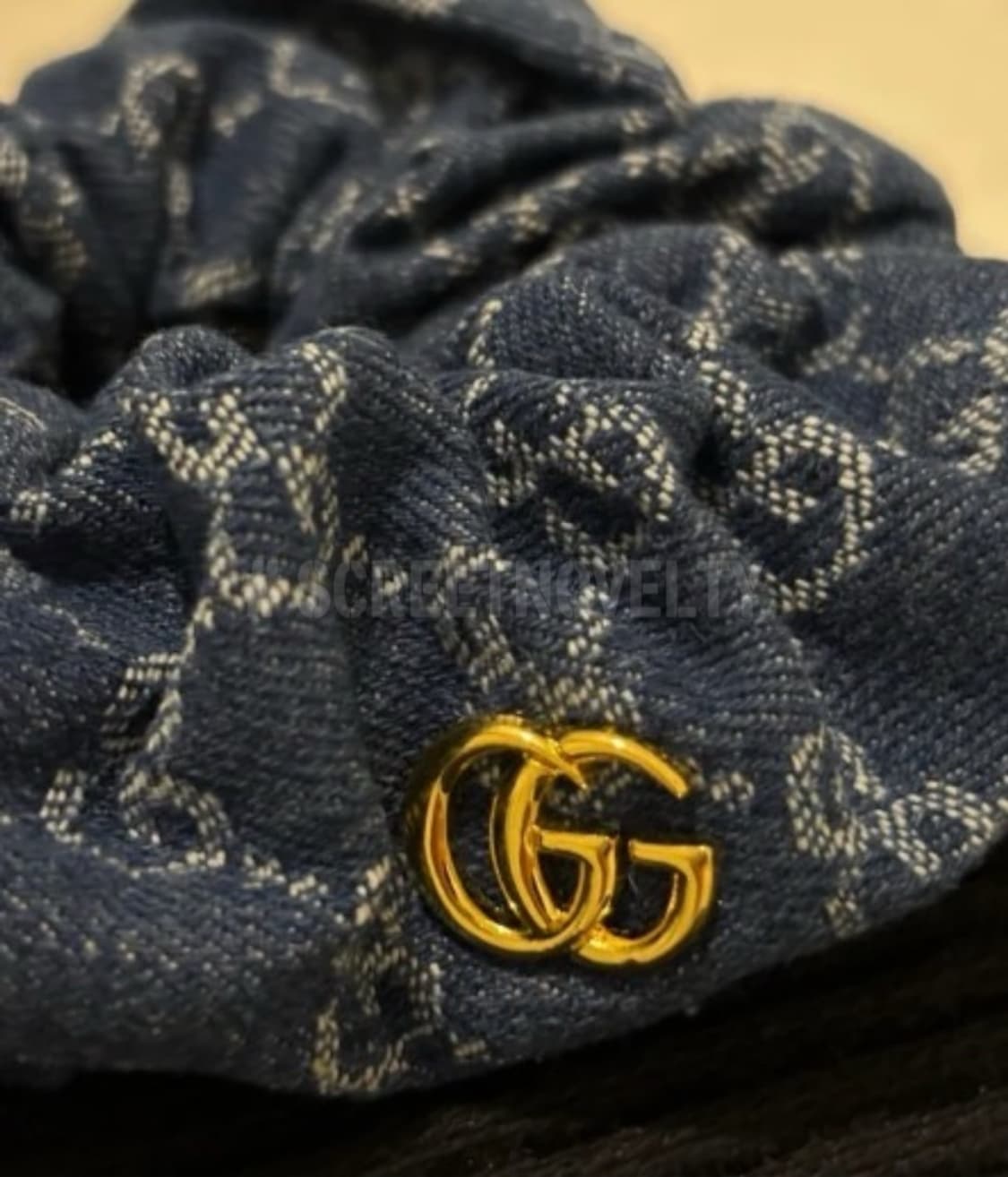 구찌 데님 더블G 골드 헤어슈슈 상품이미지2