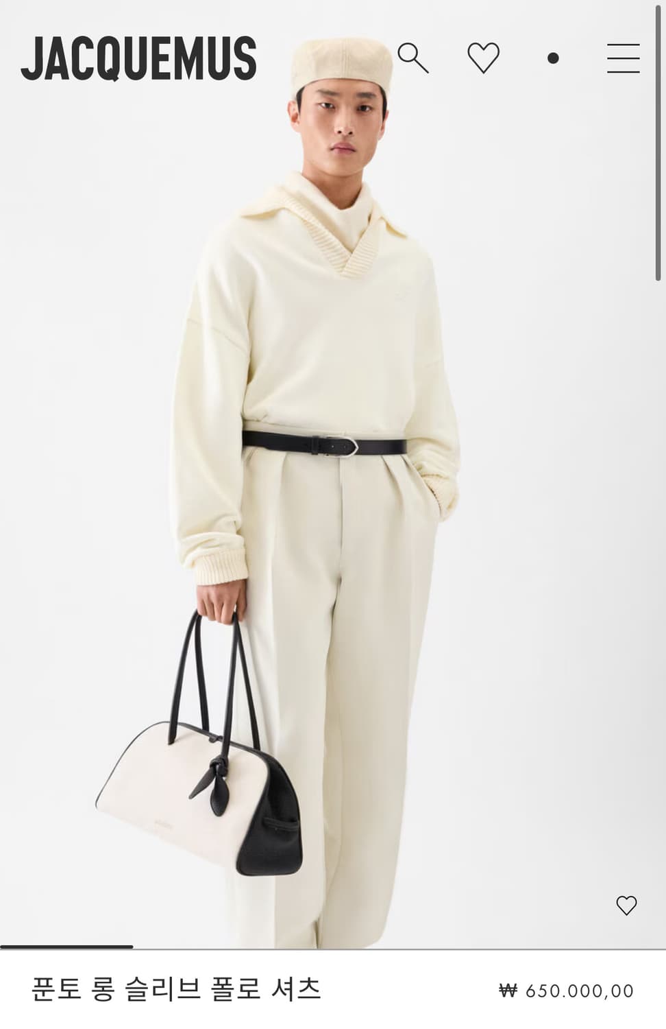 [M,L,XL]자크뮈스 25fw 푼토 롱 슬리브 폴로 니트 상품이미지6