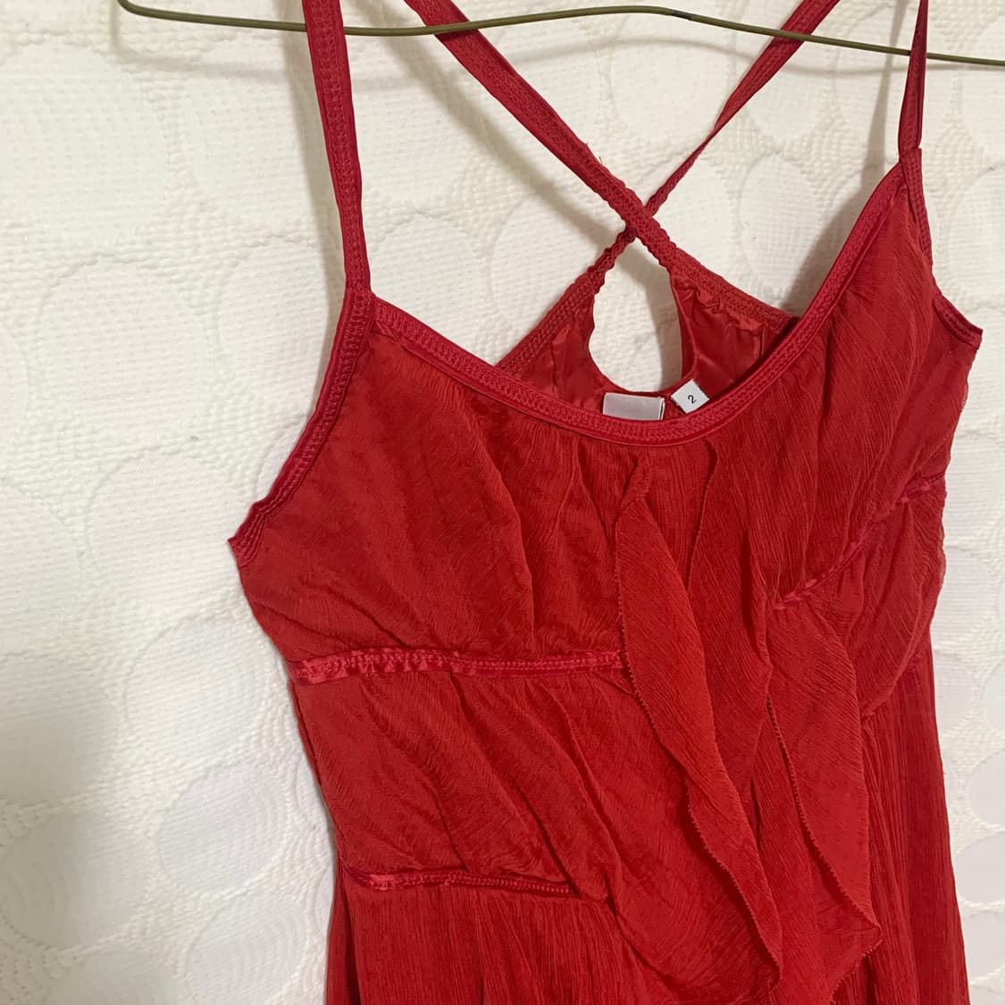 아르마니 레드 실크 원피스 상품이미지6