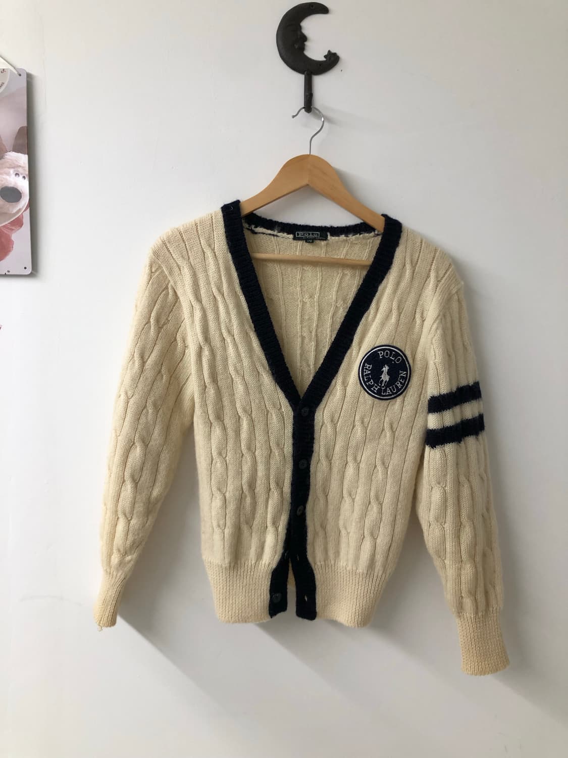 폴로 배색 니트 가디건 상품이미지1