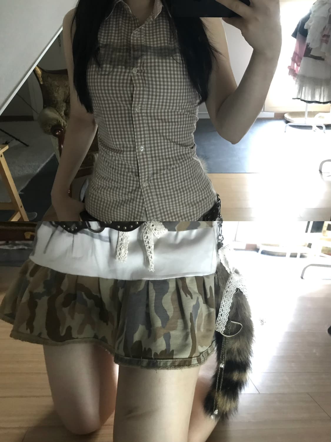 Gun Print Camo Frill Mini Skirt 상품이미지2