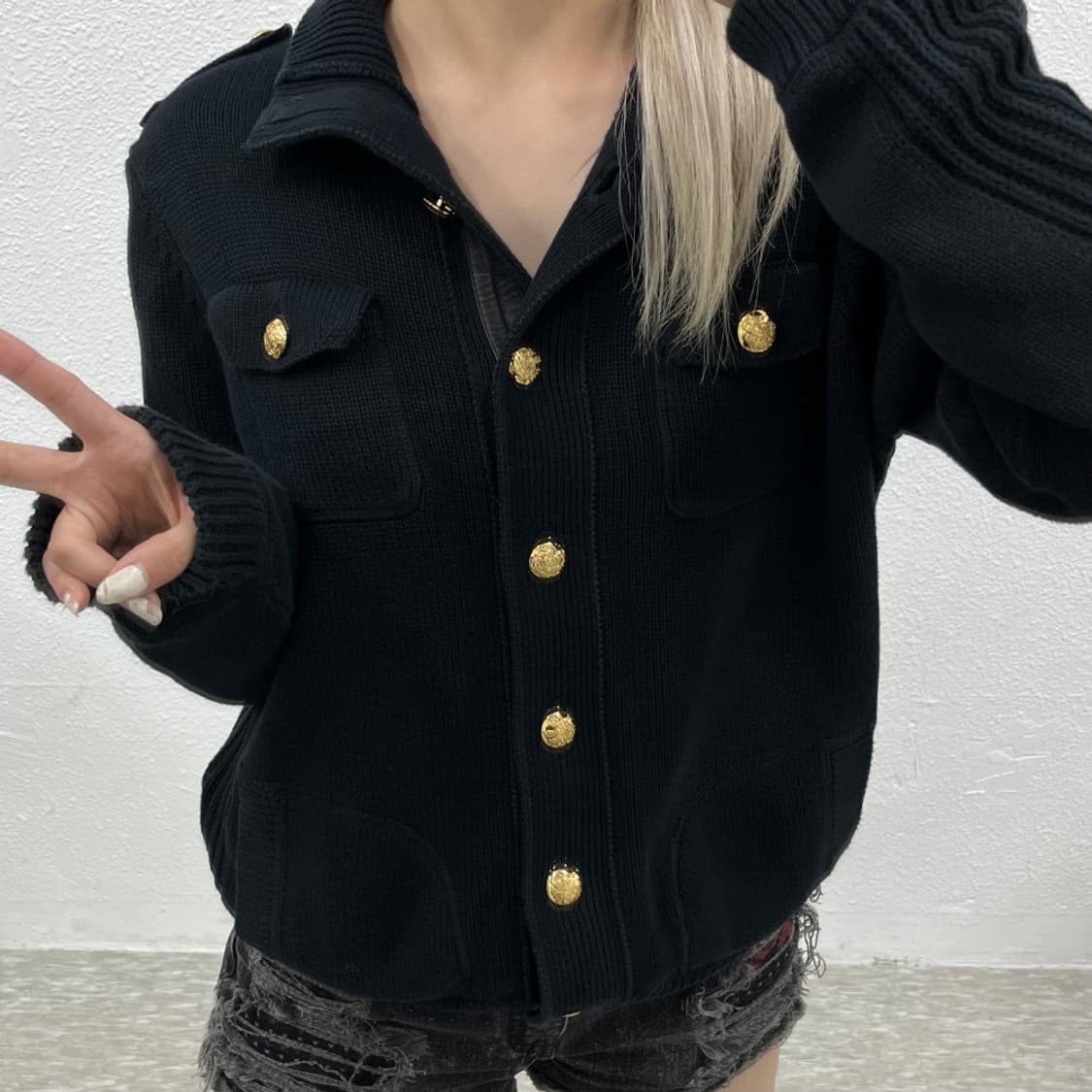 폴로 랄프로렌 00s 금장버튼 블랙 집업 XL 상품이미지5